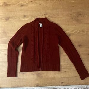 Merlot Cabi Cable Knit Zip Up